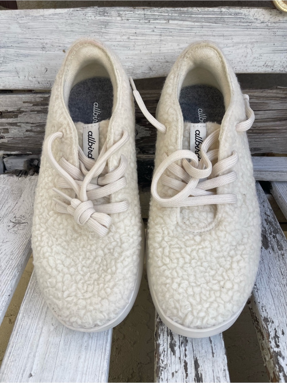 Allbirds Women’s Wool Runner Fluffs Natural White Size 9 - Picture 5 of 8